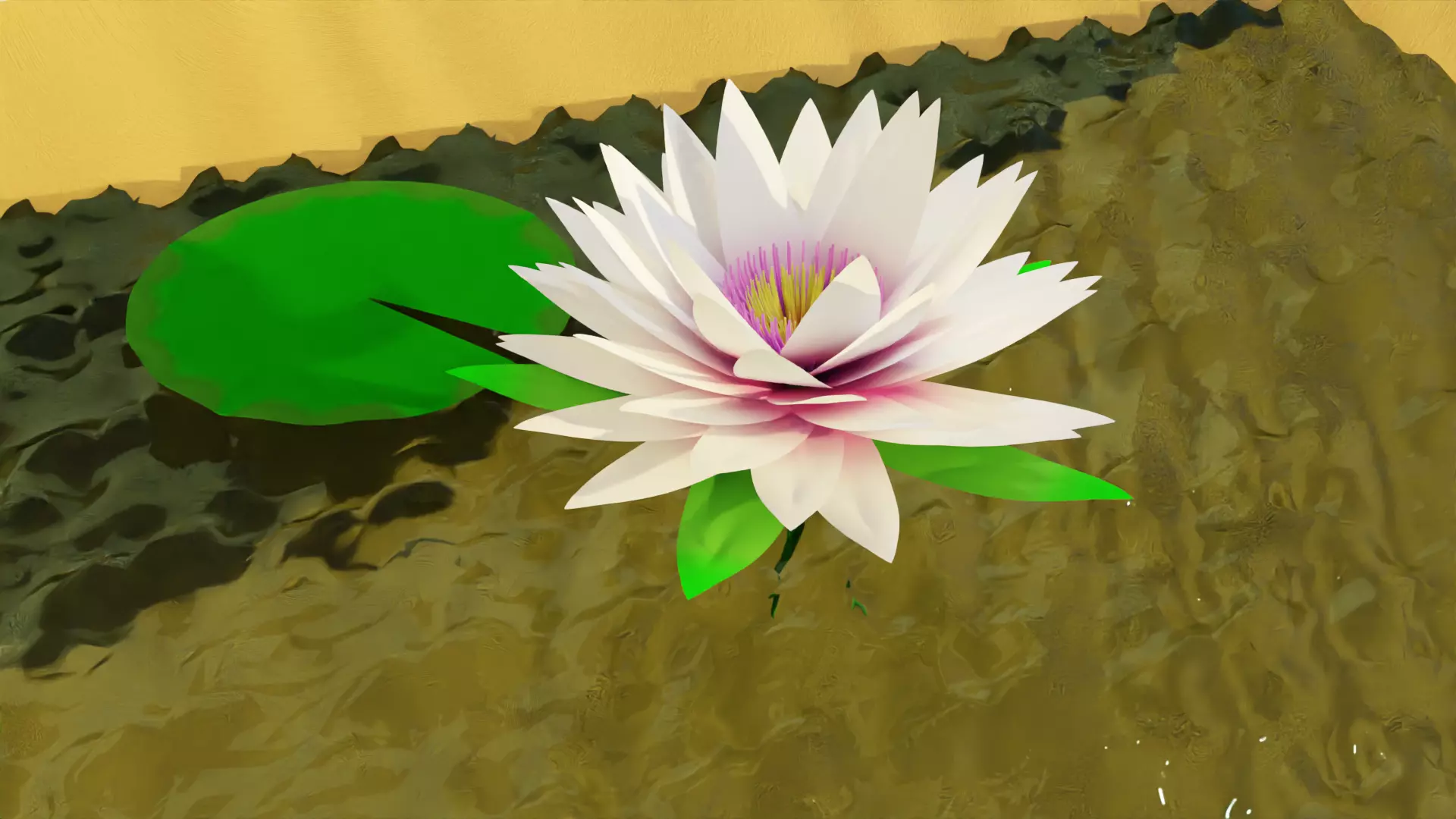 lotus flower   blender - Geometry Nodes Free 3D model_0