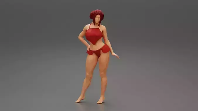 Sexy Bikini Girl Posing At Beach