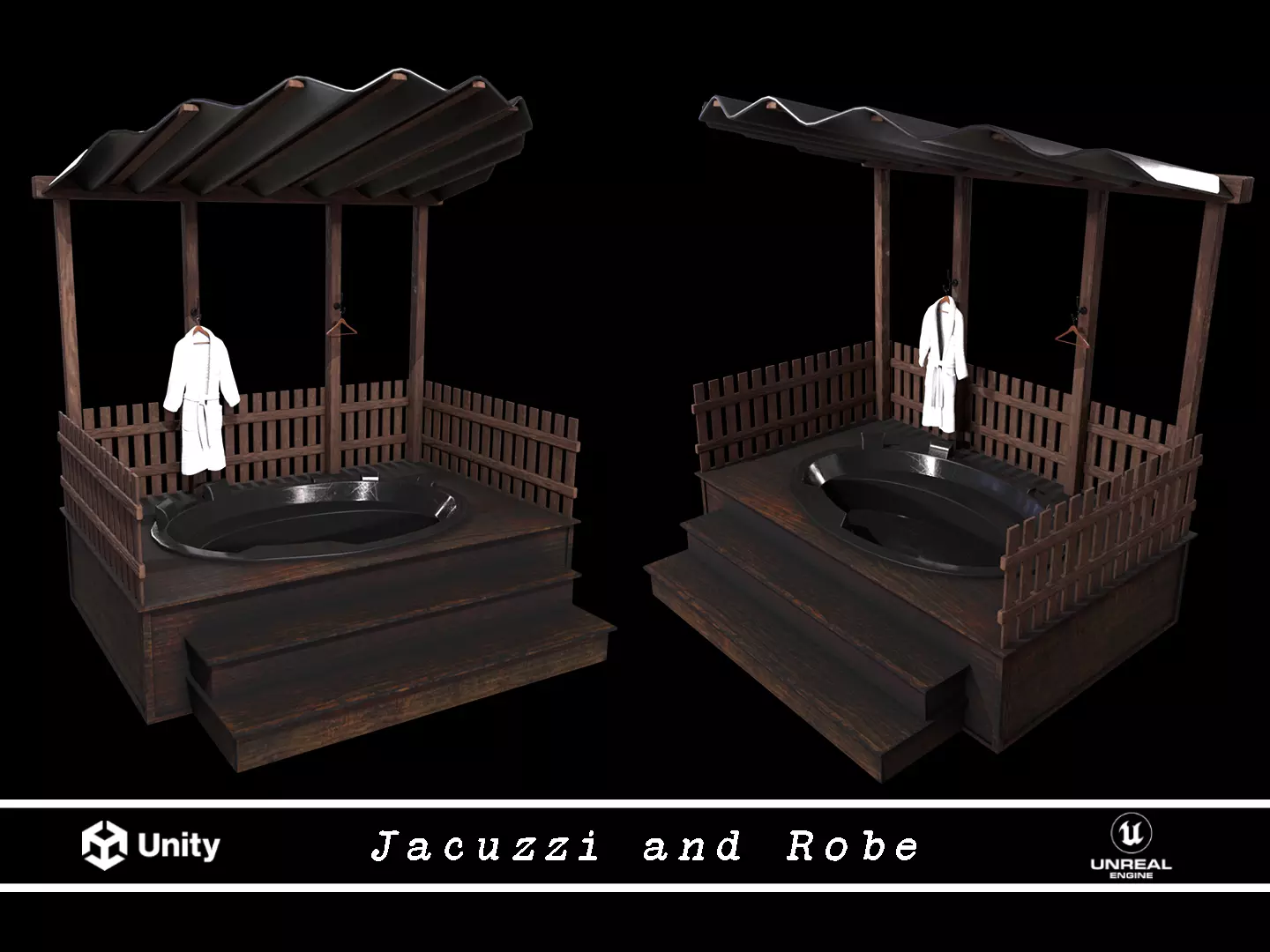Jacuzzi and robe Low-poly 3D model