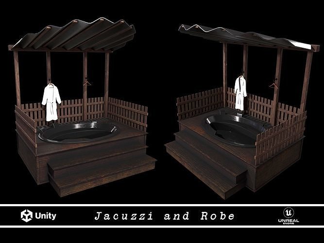 Jacuzzi and robe Low-poly 3D model