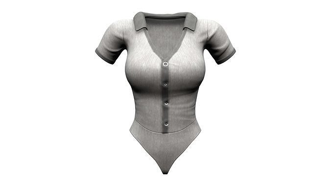 Shirt Neck Knit Sweater Body Suit Top Low-poly 3D model