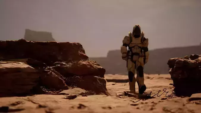 Cinematic Mars Scene animated