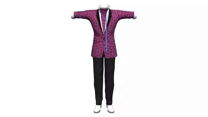 Men Colourful Retro Suit Jacket Pants Shoes
