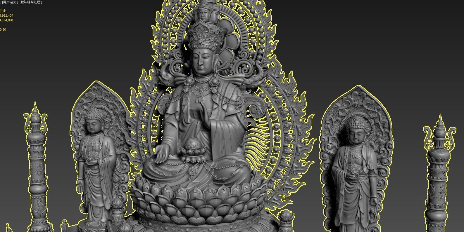 Buddha Tathagata Buddha china 3D model_2