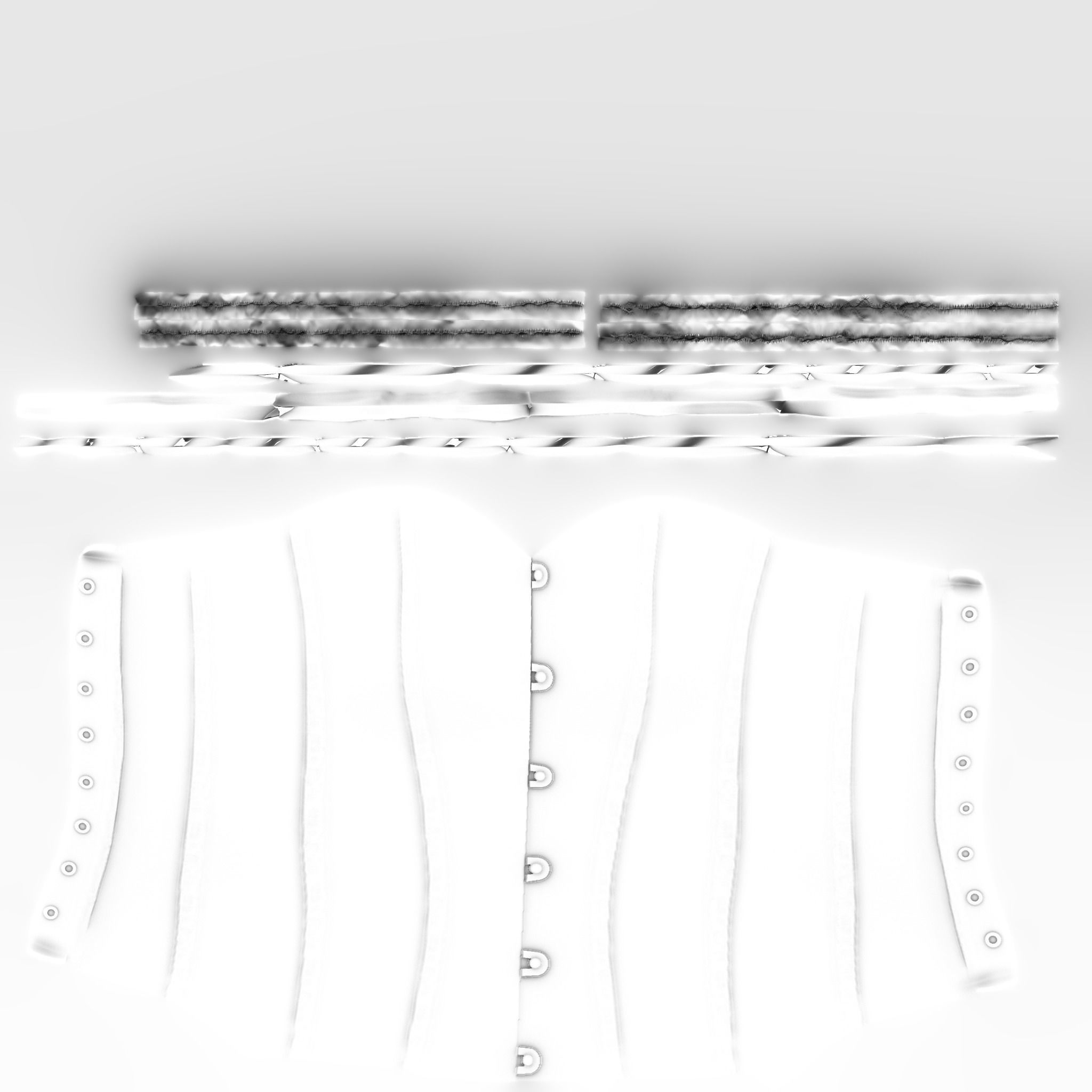 Damask Texture Lace Up Buttoned Up Black Corset Low-poly 3D model_13