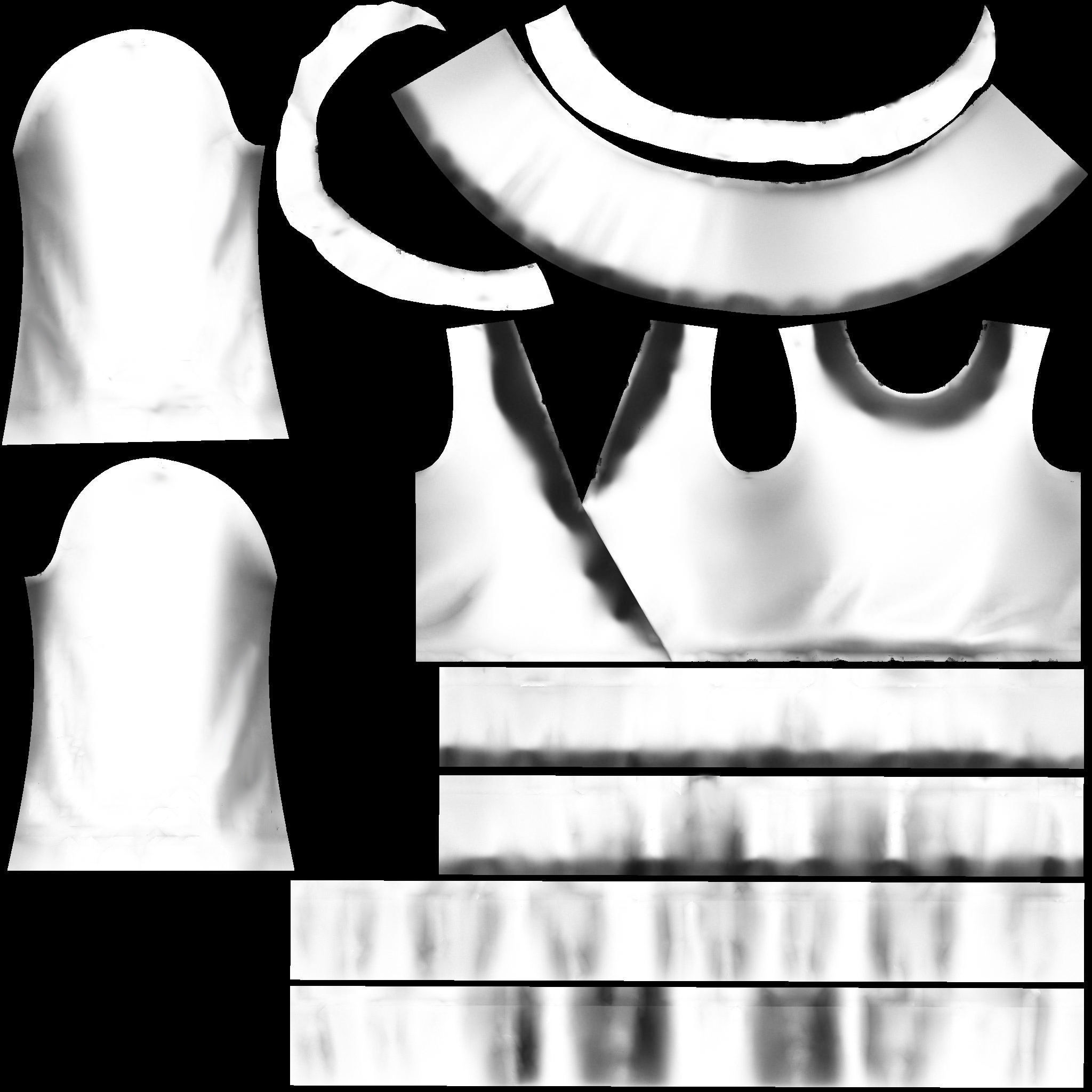 Ruffled Wrap Midi Dress Low-poly 3D model_16