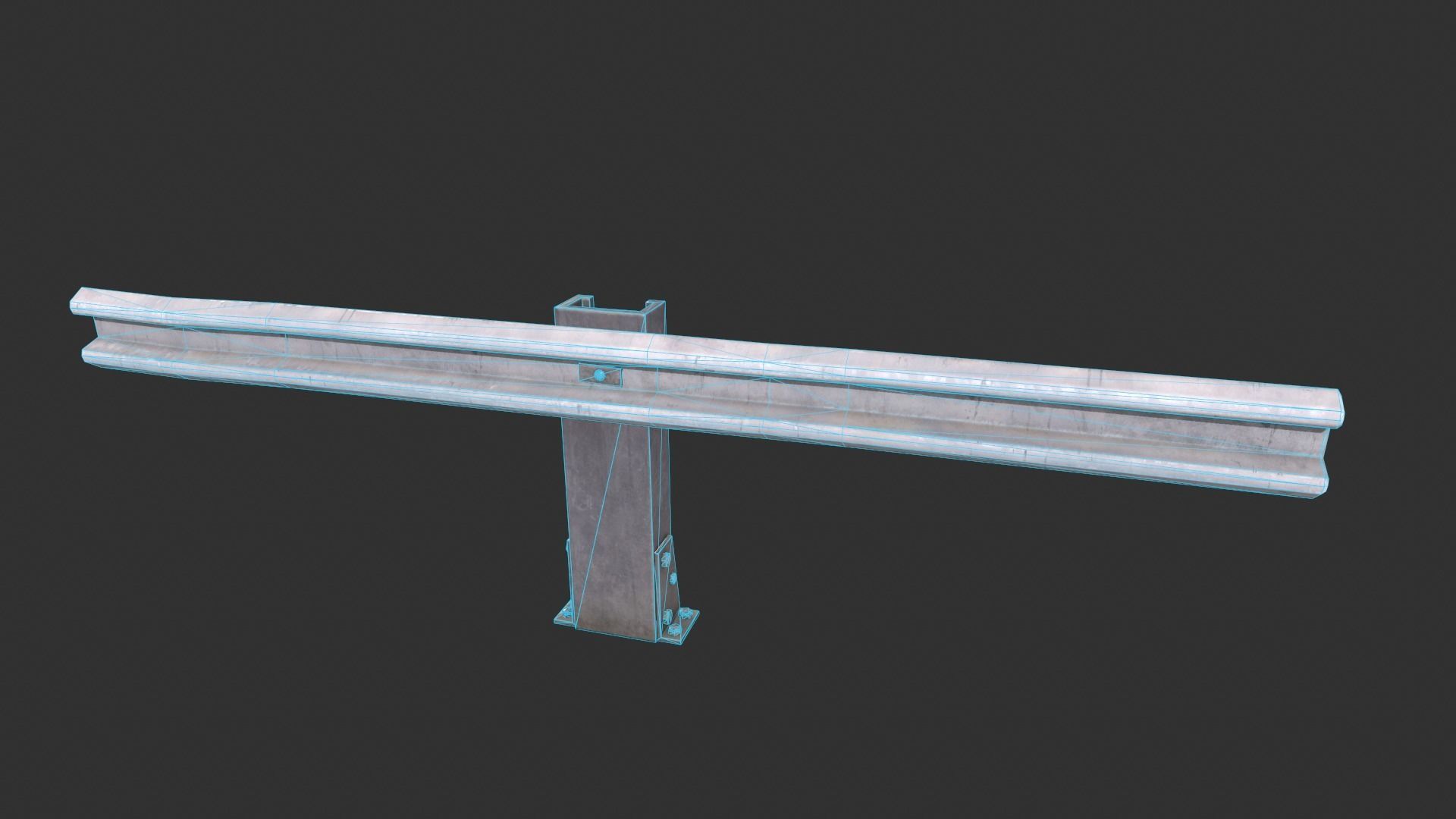 Road Fence Low-poly 3D model_13