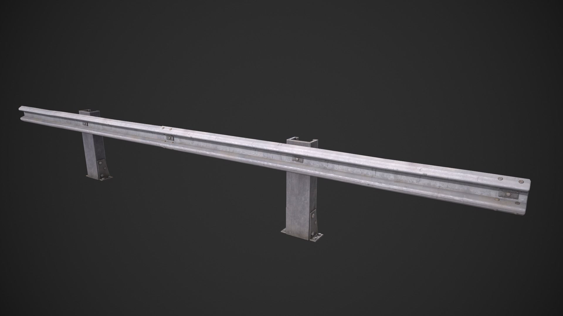 Road Fence Low-poly 3D model_6