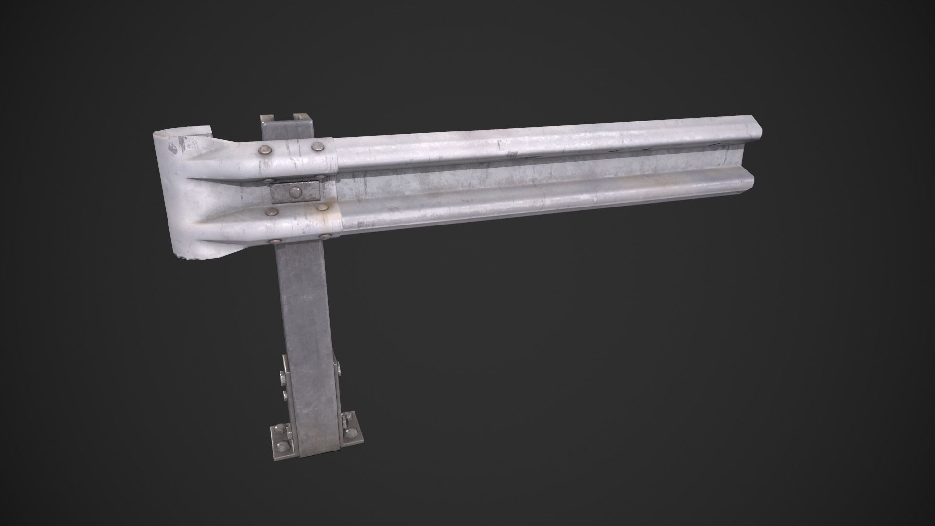 Road Fence Low-poly 3D model_8