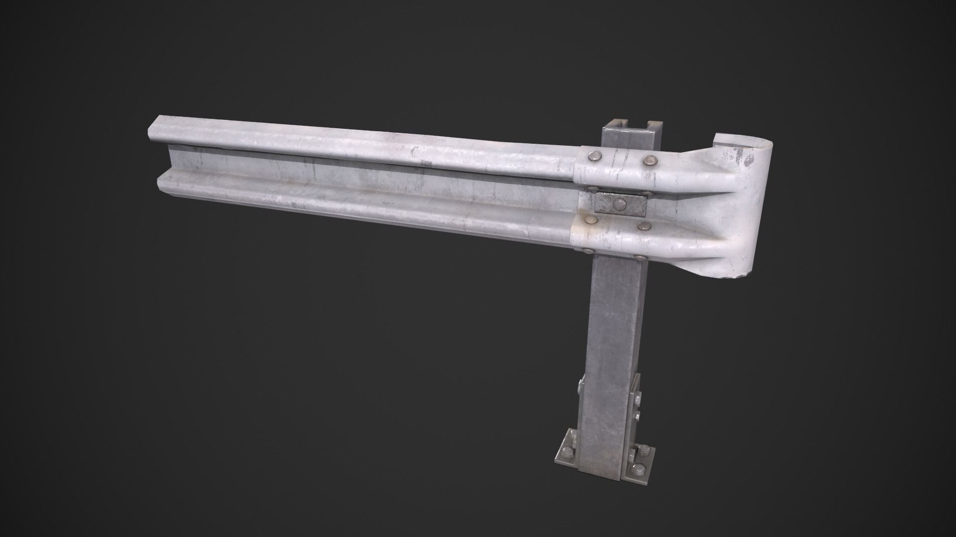 Road Fence Low-poly 3D model_10