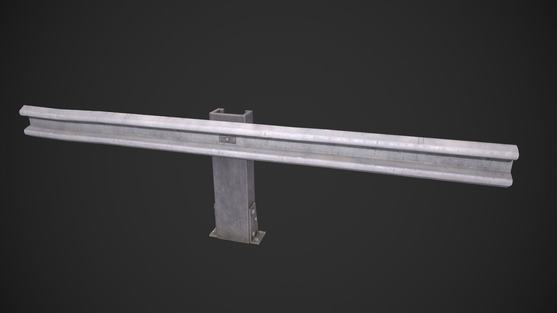 Road Fence Low-poly 3D model_12