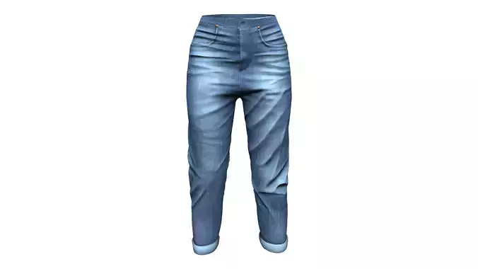 Casual Rolled Legs Boyfriend Denims Jeans Pants