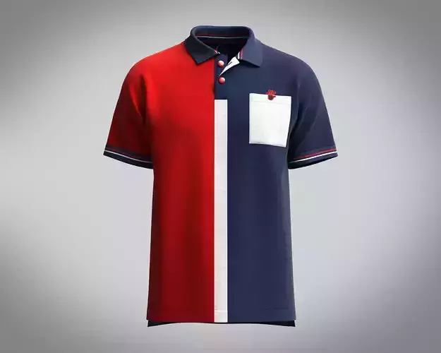 Mens Polo-Red and Blue
