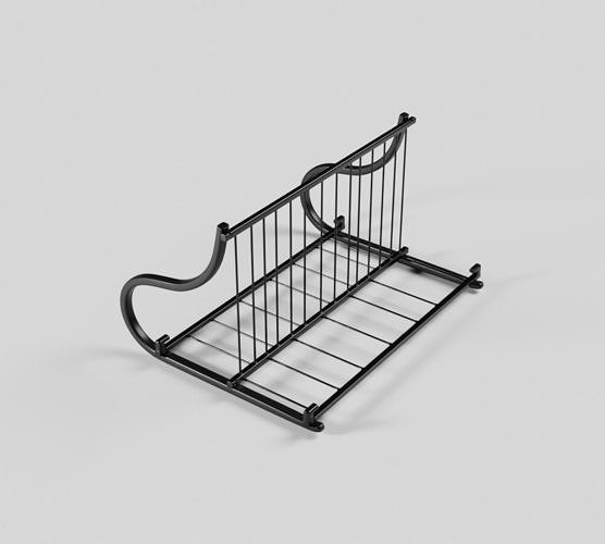 Curved Metal Bike Rack Low-poly 3D model
