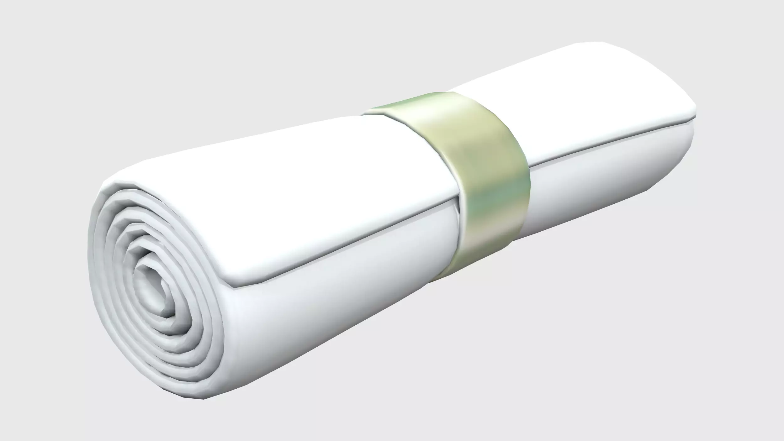 Rolled Napkin and Holder Ring Low-poly 3D model