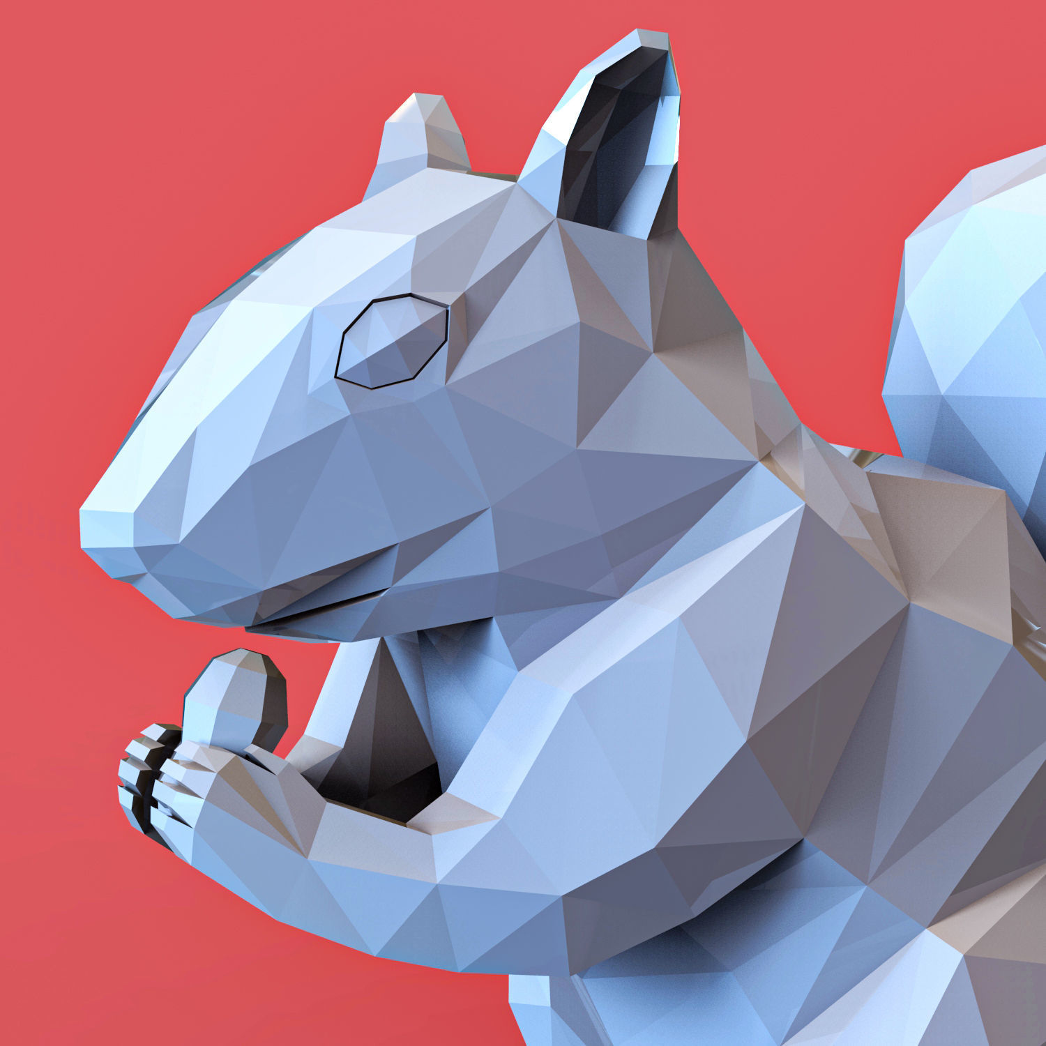 Low Poly Squirrel Free 3D print model_3