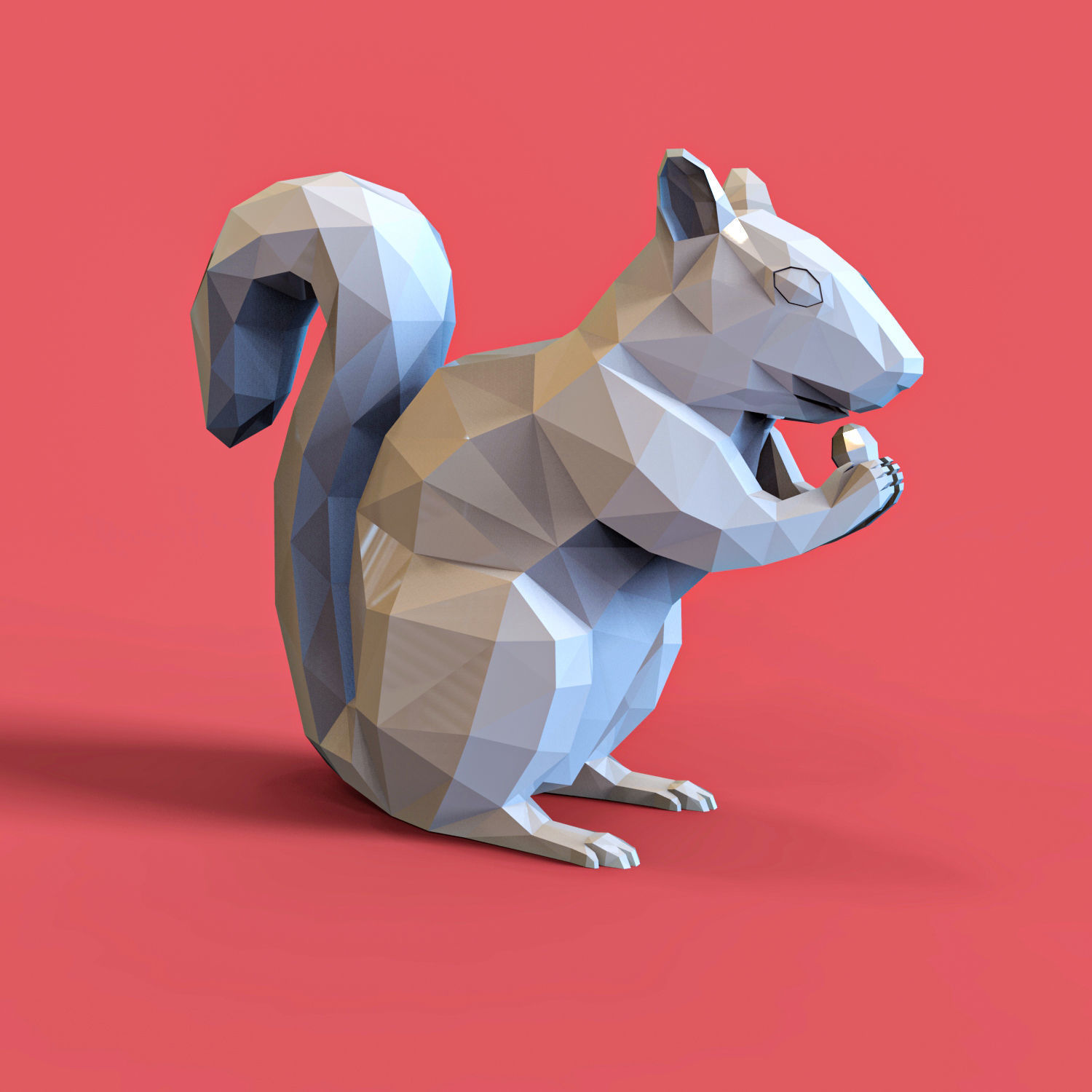 Low Poly Squirrel Free 3D print model_2