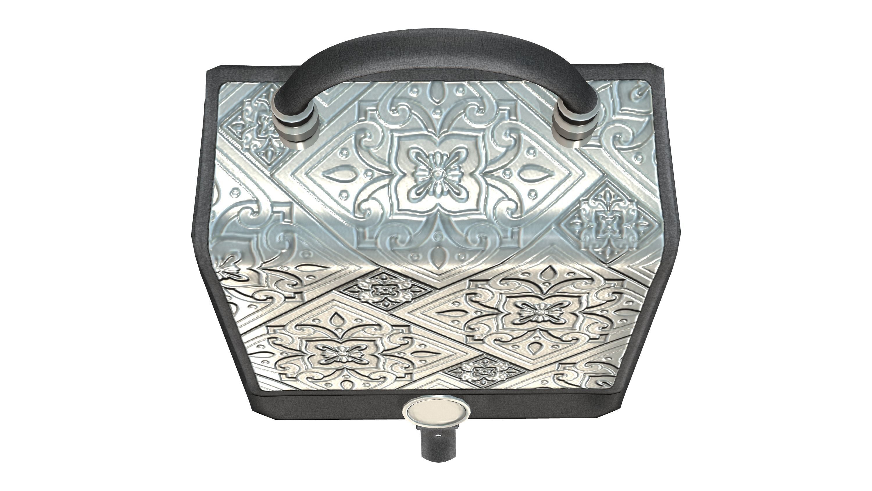 Retro Handbag Low-poly 3D model_6