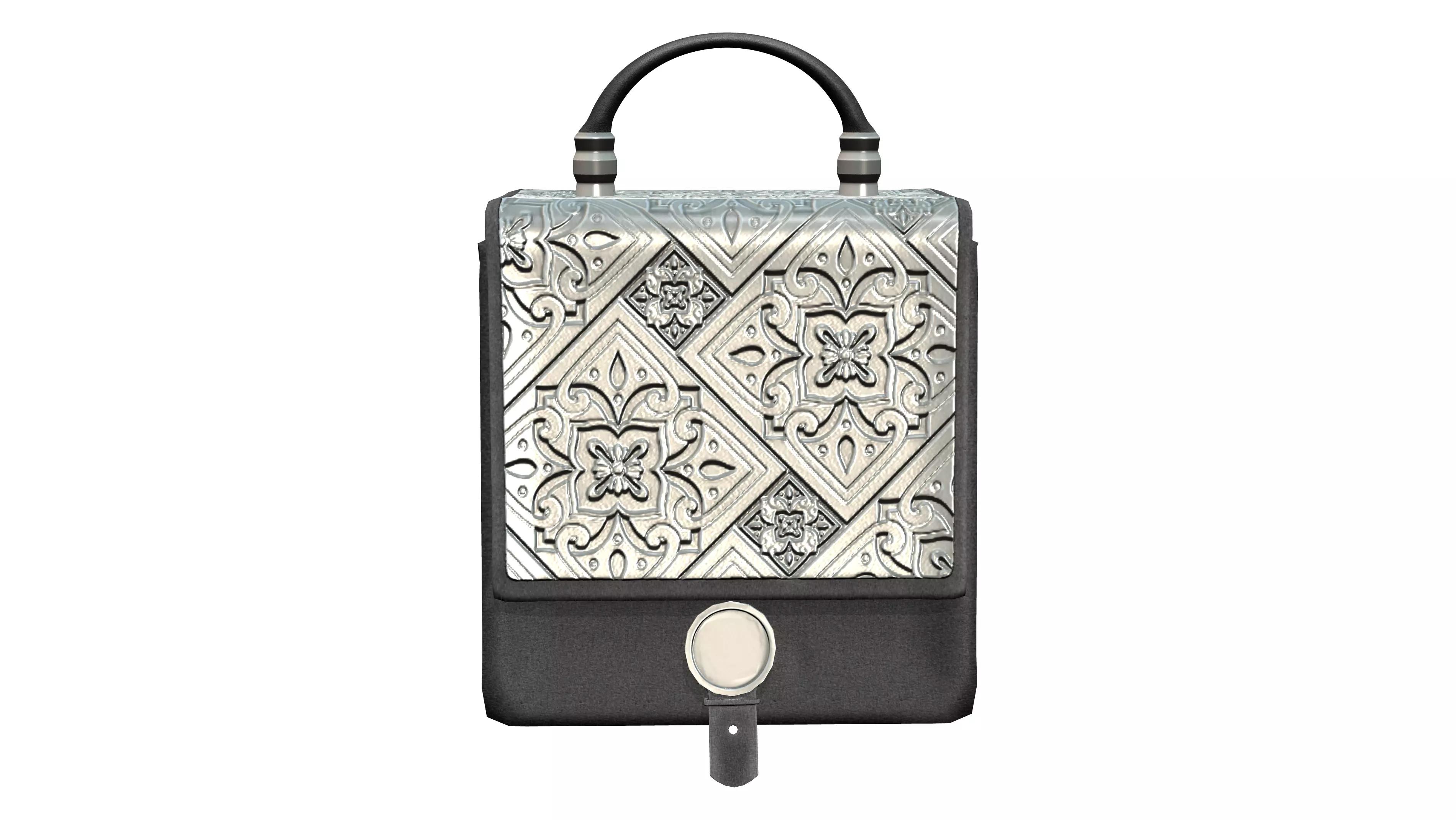 Retro Handbag Low-poly 3D model_0