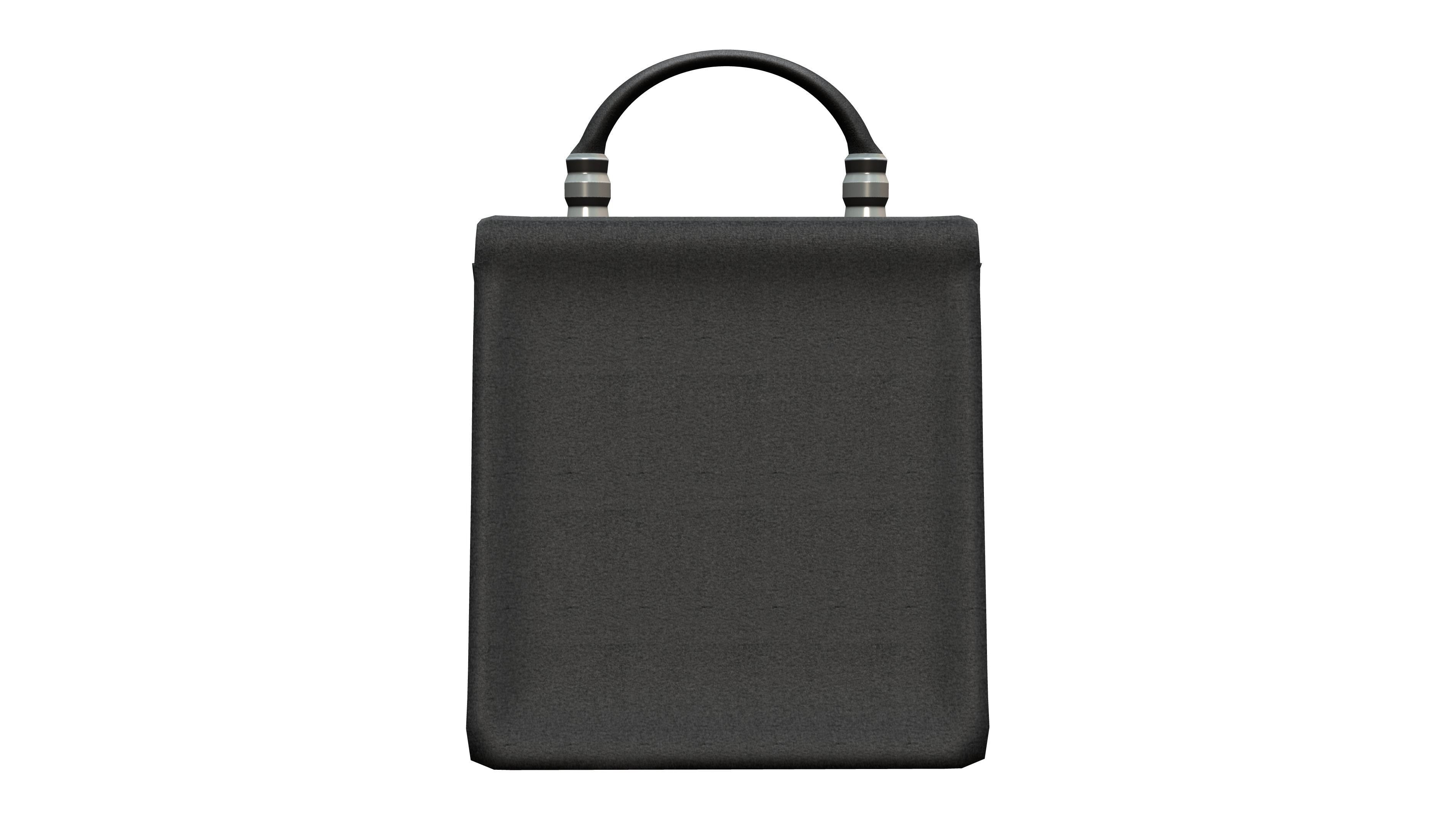 Retro Handbag Low-poly 3D model_4