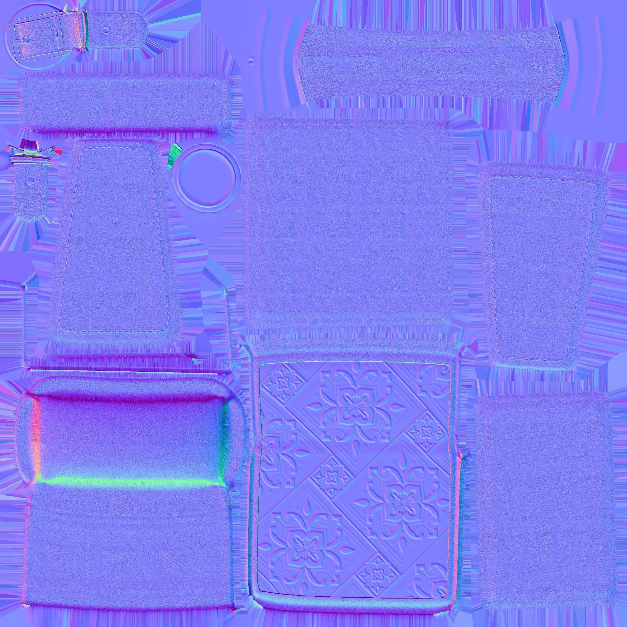 Retro Handbag Low-poly 3D model_11