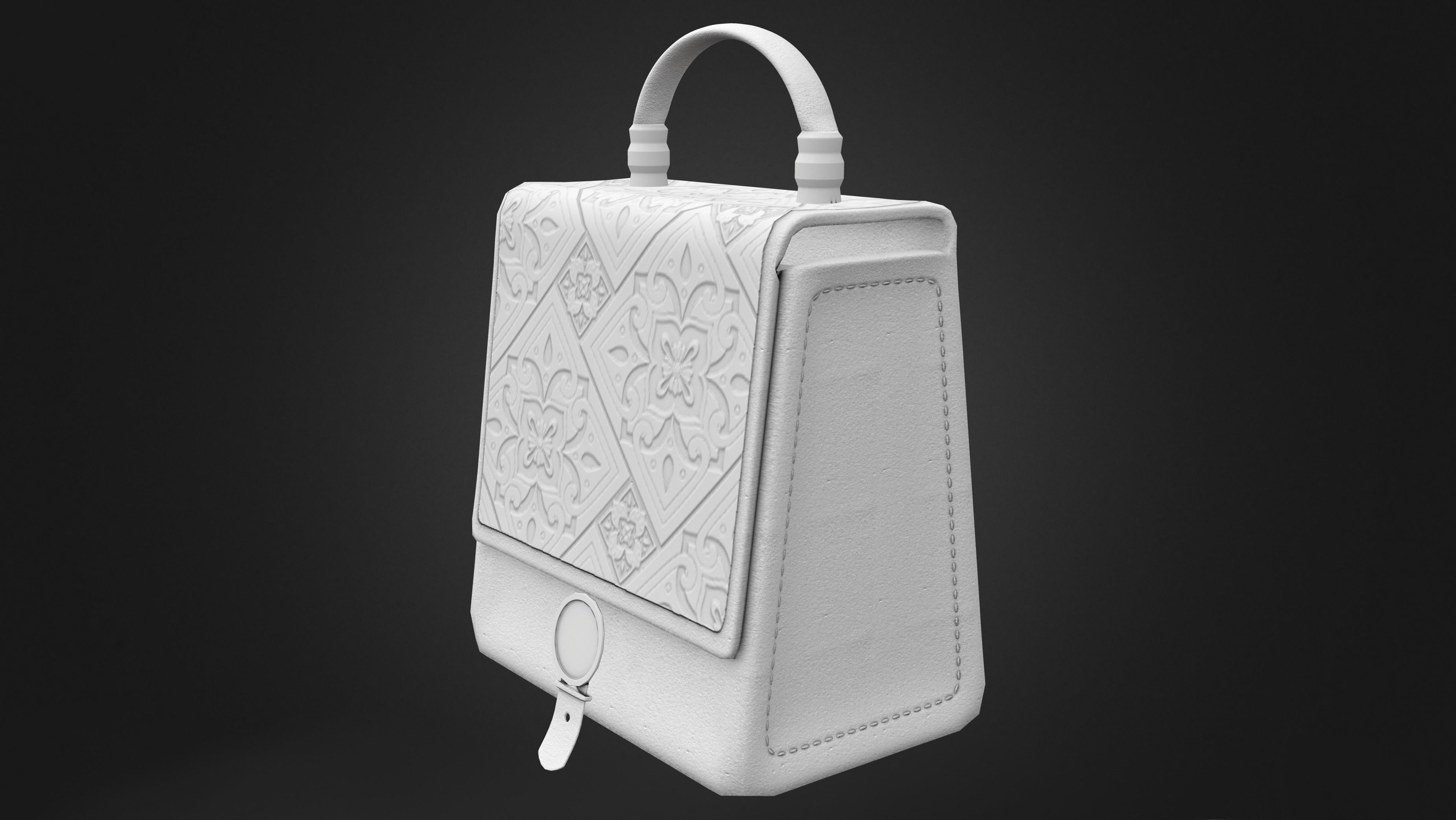 Retro Handbag Low-poly 3D model_9