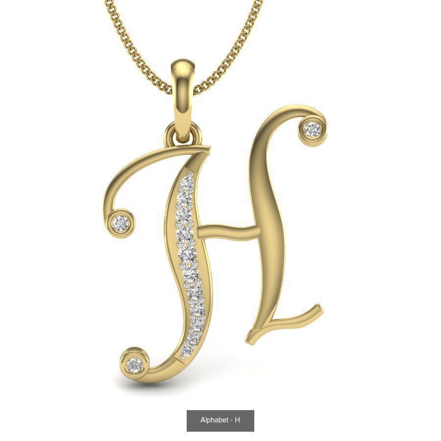 26 Alphabet necklace 3dm renders details 3D Model Collection_21