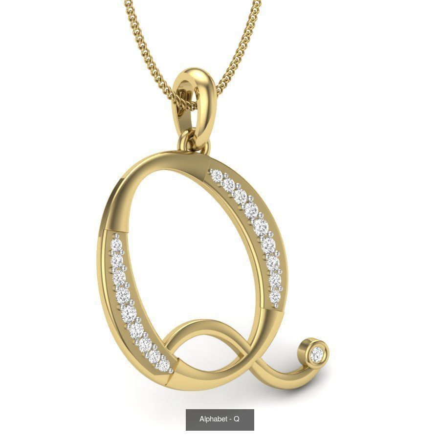 26 Alphabet necklace 3dm renders details 3D Model Collection_12