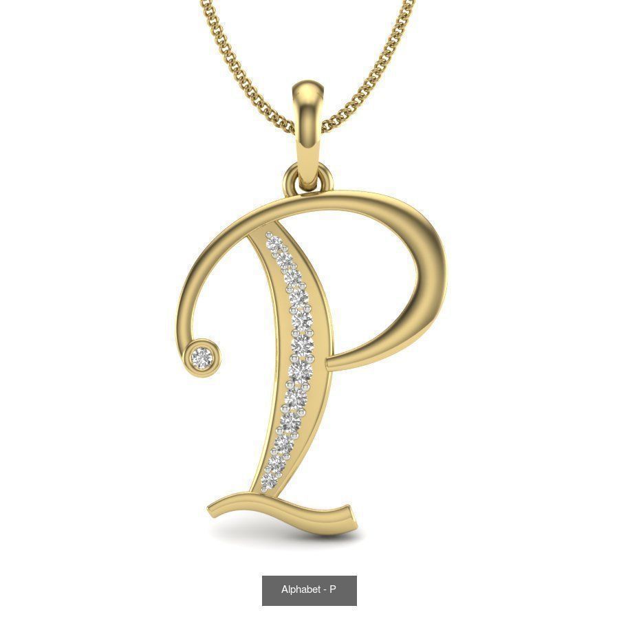 26 Alphabet necklace 3dm renders details 3D Model Collection_13