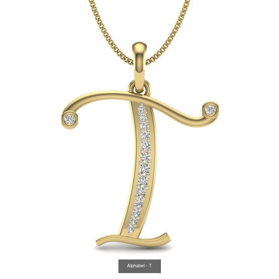 26 Alphabet necklace 3dm renders details 3D Model Collection_9