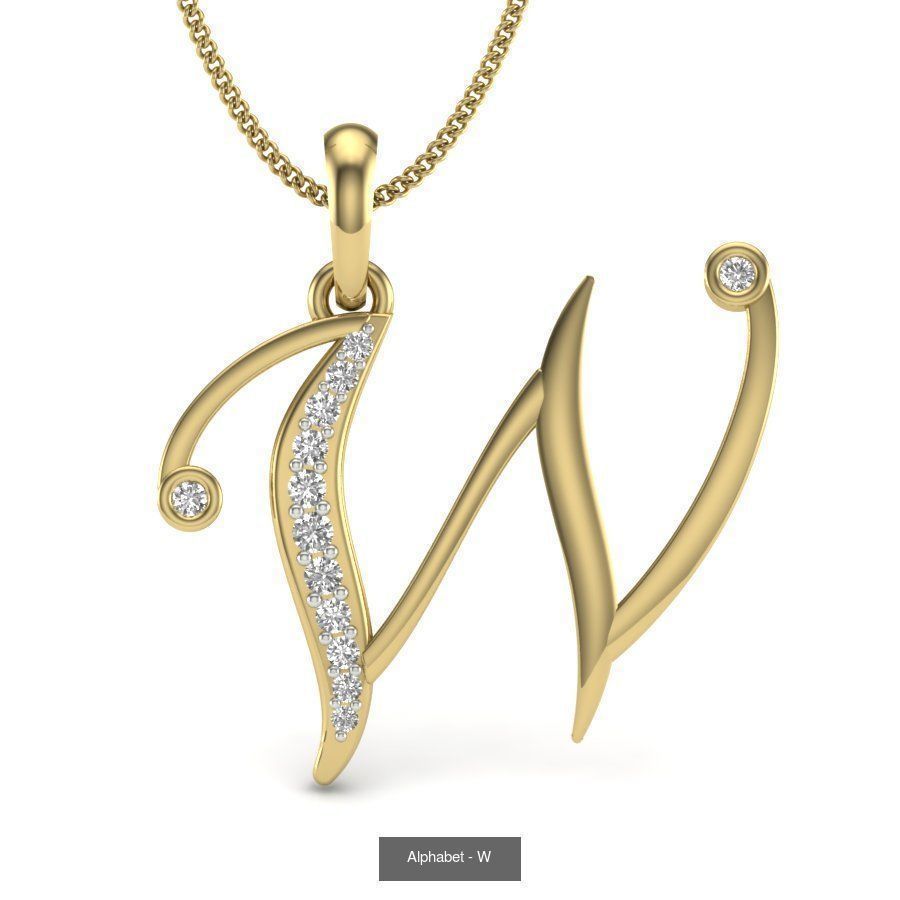 26 Alphabet necklace 3dm renders details 3D Model Collection_6
