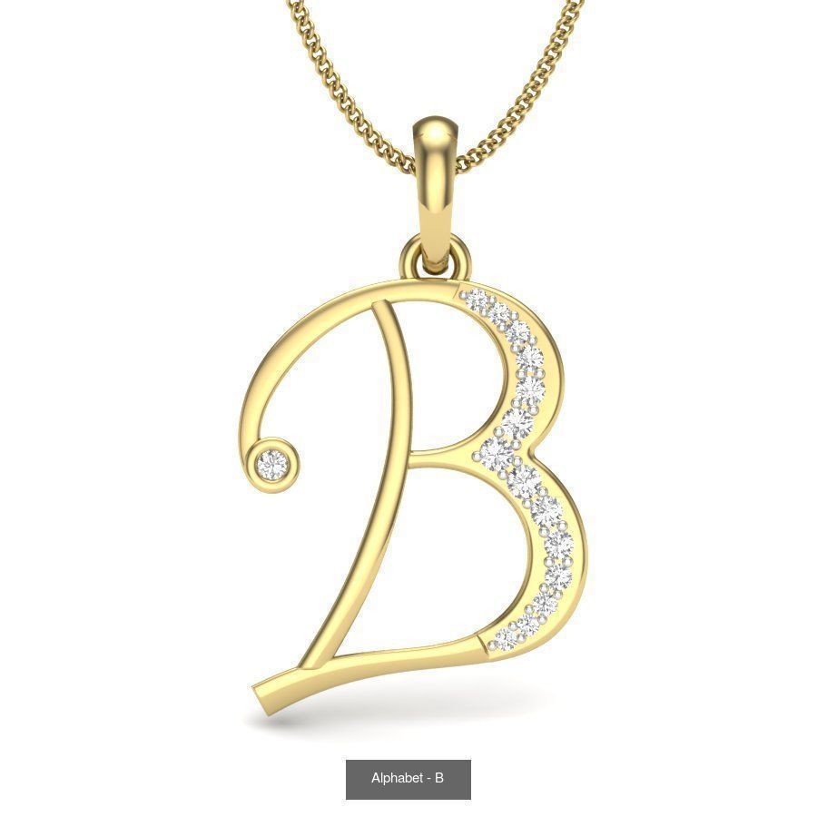 26 Alphabet necklace 3dm renders details 3D Model Collection_27