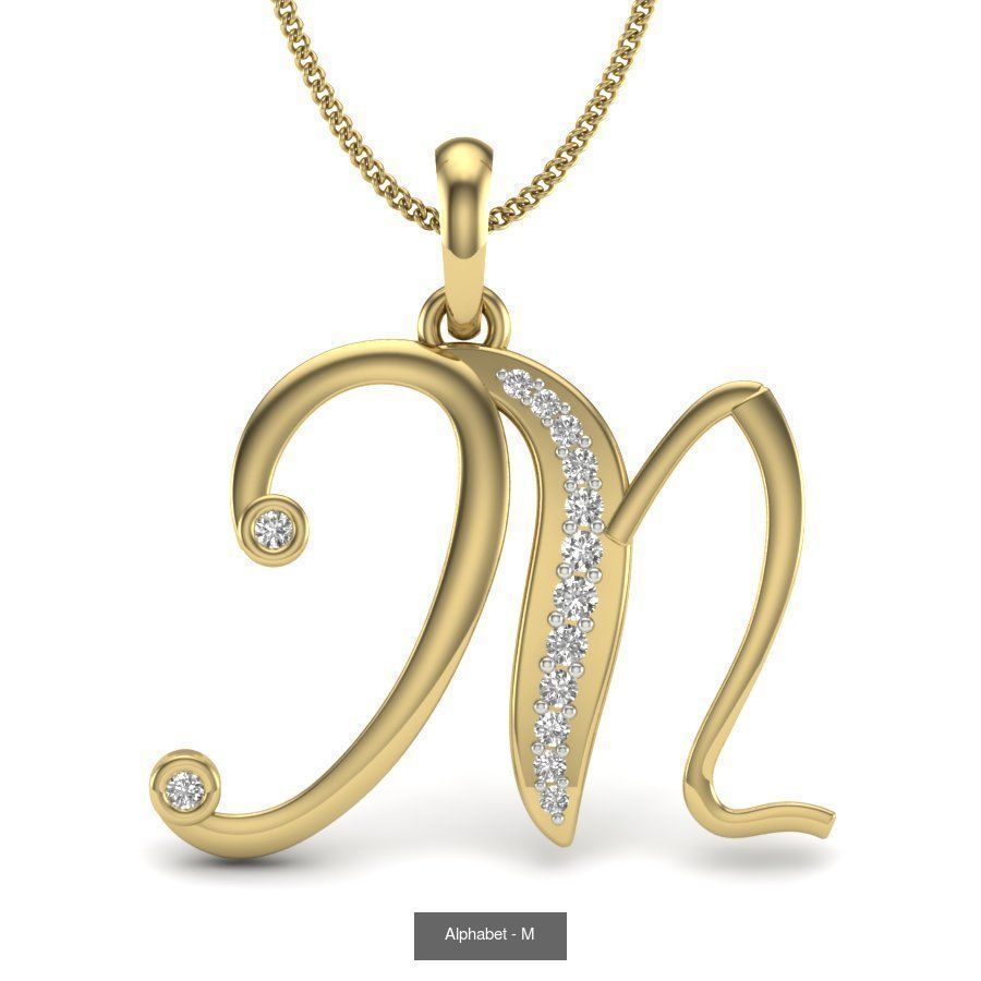 26 Alphabet necklace 3dm renders details 3D Model Collection_16