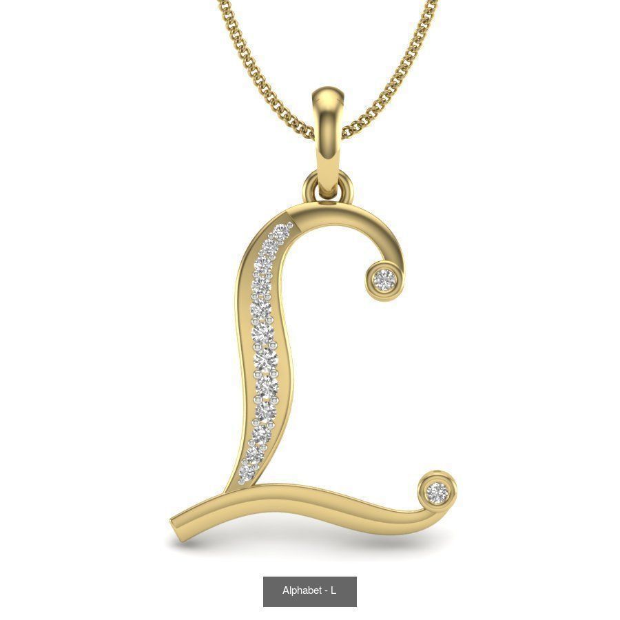 26 Alphabet necklace 3dm renders details 3D Model Collection_17