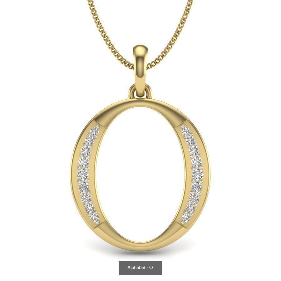 26 Alphabet necklace 3dm renders details 3D Model Collection_14