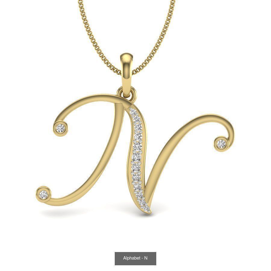 26 Alphabet necklace 3dm renders details 3D Model Collection_15