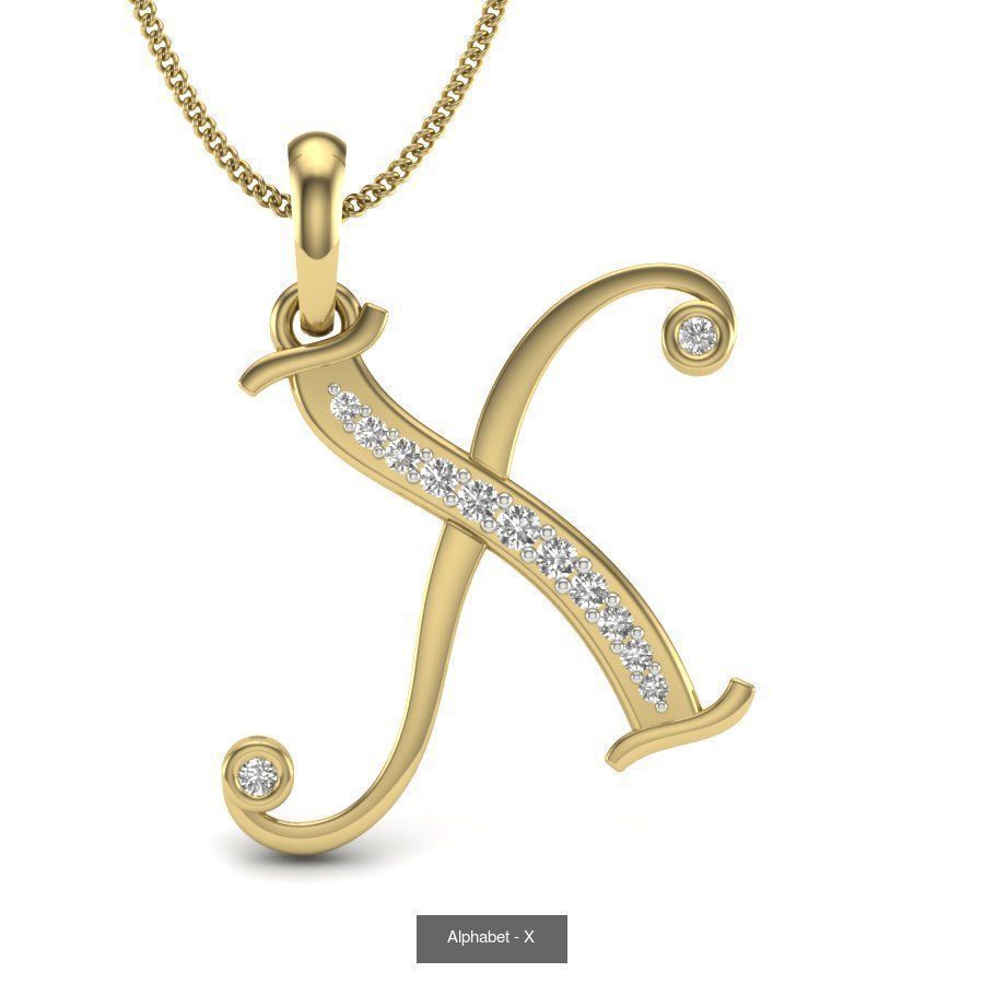 26 Alphabet necklace 3dm renders details 3D Model Collection_5