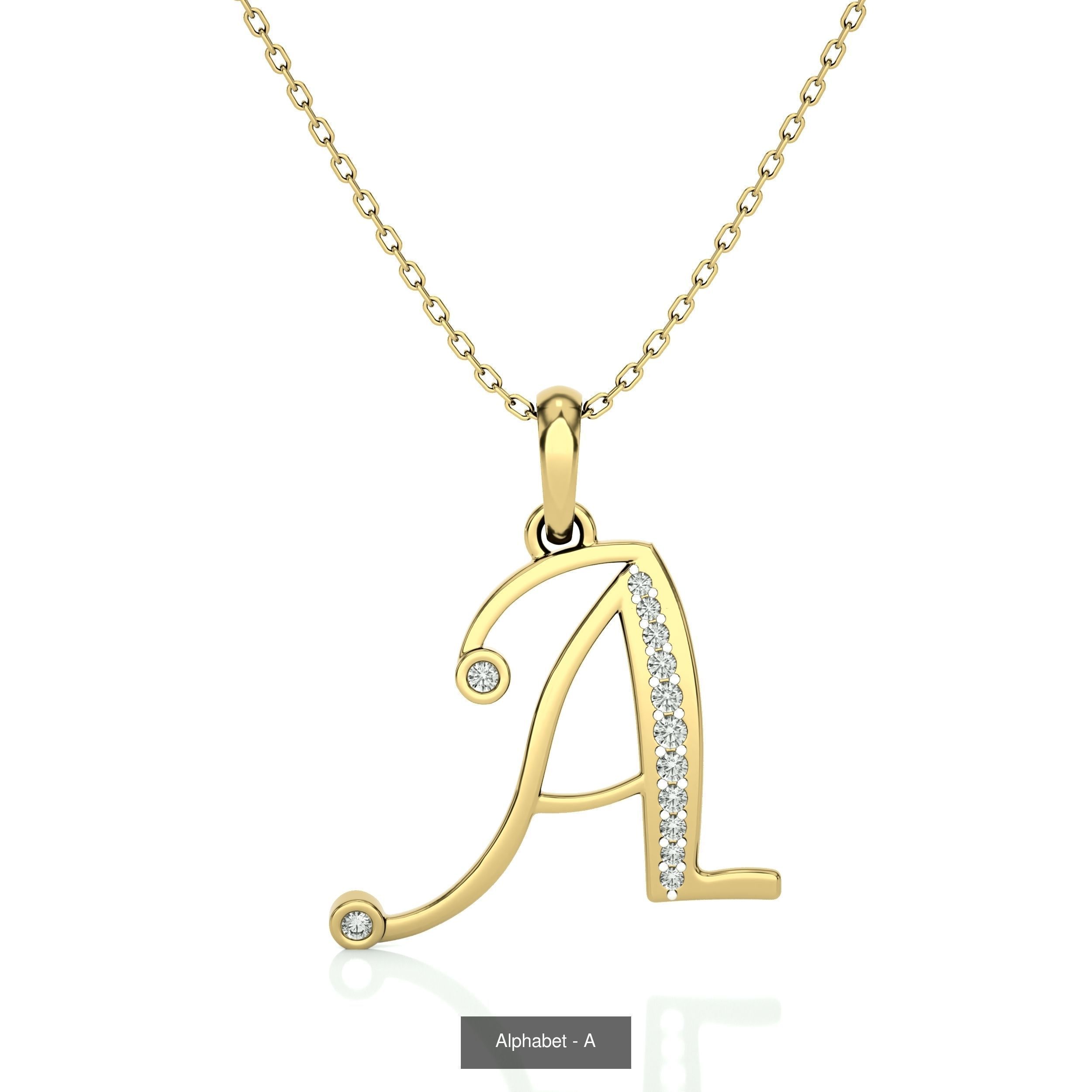 26 Alphabet necklace 3dm renders details 3D Model Collection_28