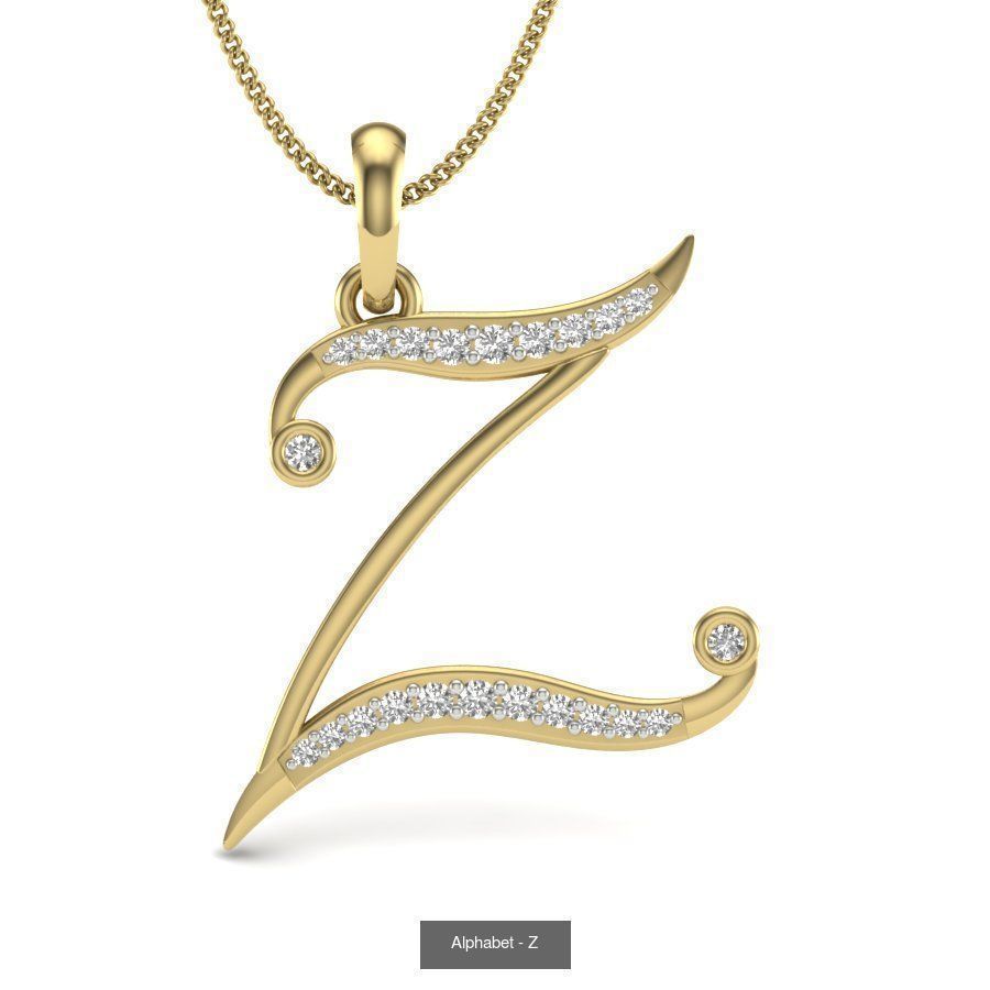 26 Alphabet necklace 3dm renders details 3D Model Collection_3