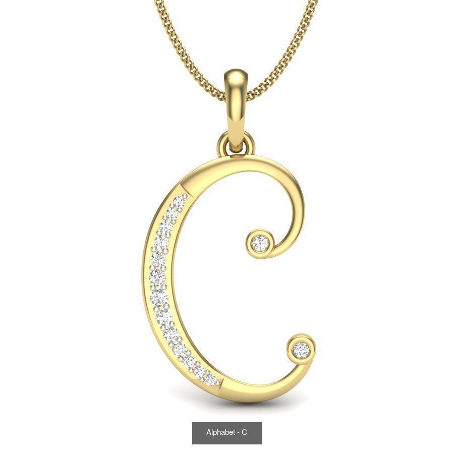 26 Alphabet necklace 3dm renders details 3D Model Collection_26