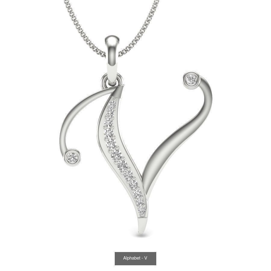 26 Alphabet necklace 3dm renders details 3D Model Collection_7