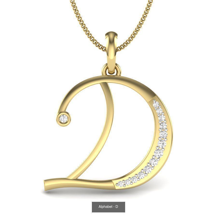26 Alphabet necklace 3dm renders details 3D Model Collection_25