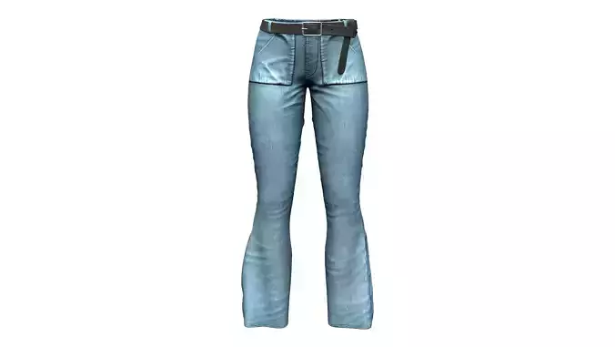 Diesel Blue Bell-Bottom Retro Denim Pants Jeans
