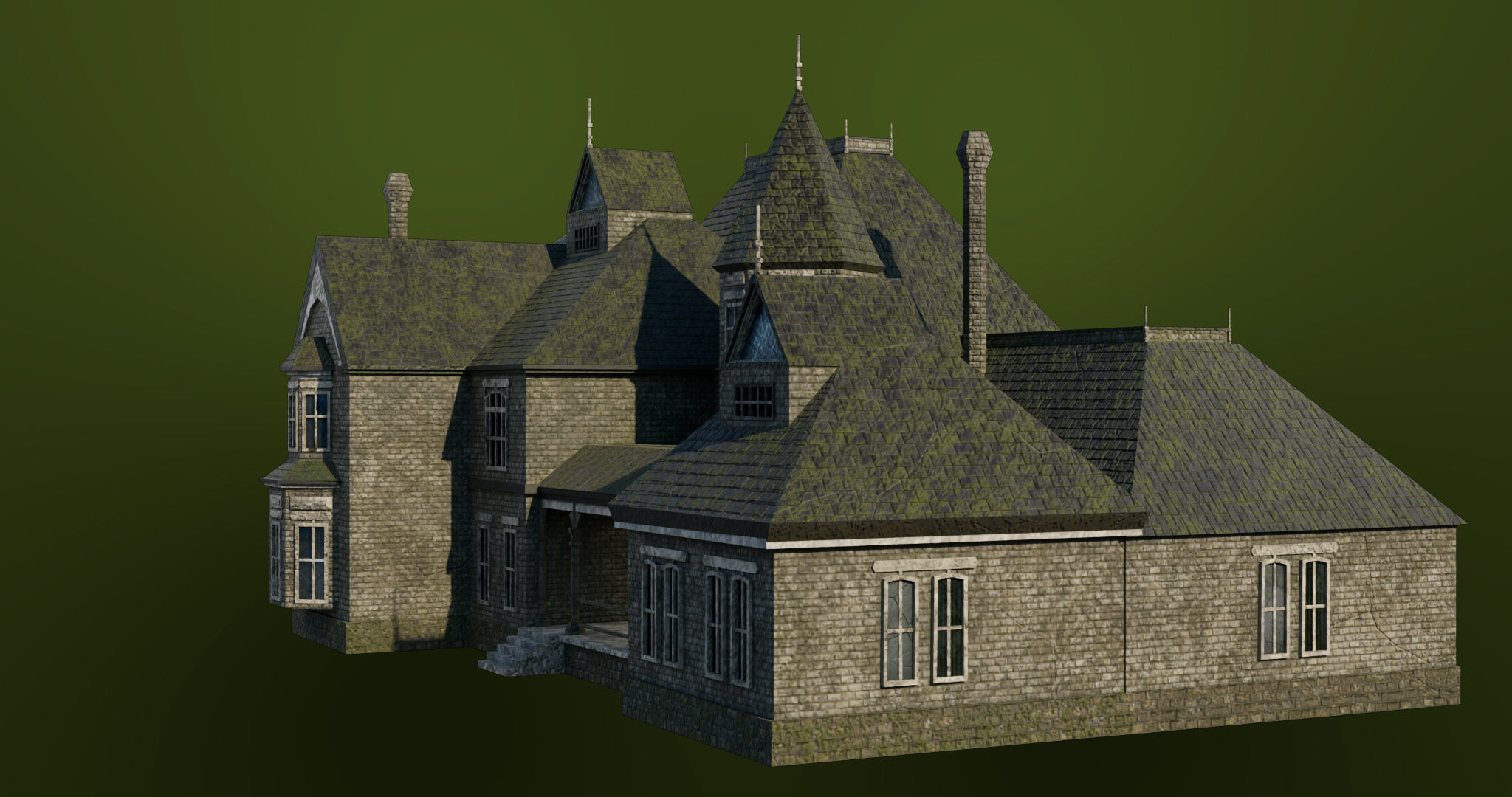 Old Abandoned House07 PBR Unity UE V-Ray Textures Included Low-poly 3D model_19