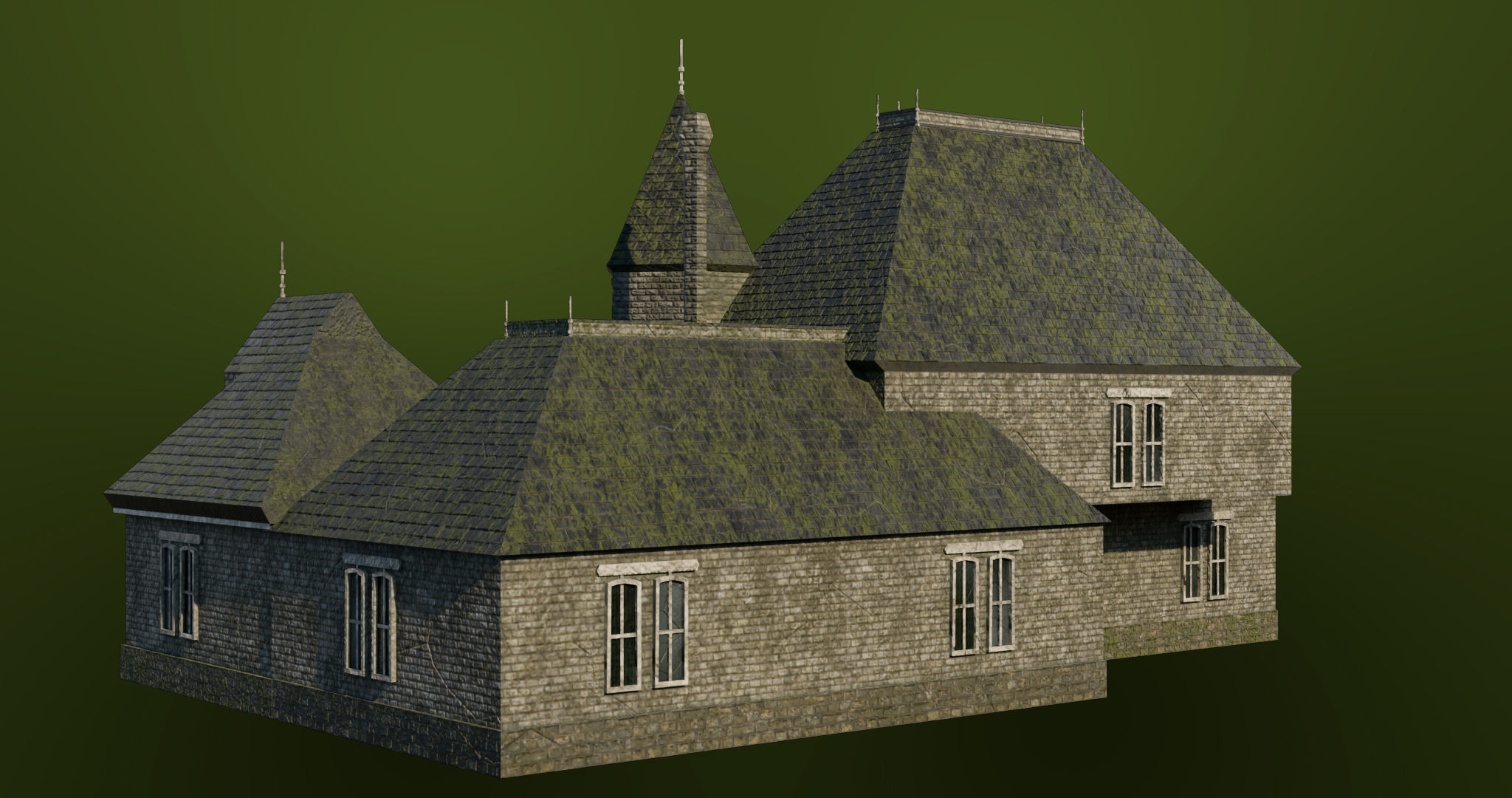 Old Abandoned House07 PBR Unity UE V-Ray Textures Included Low-poly 3D model_18