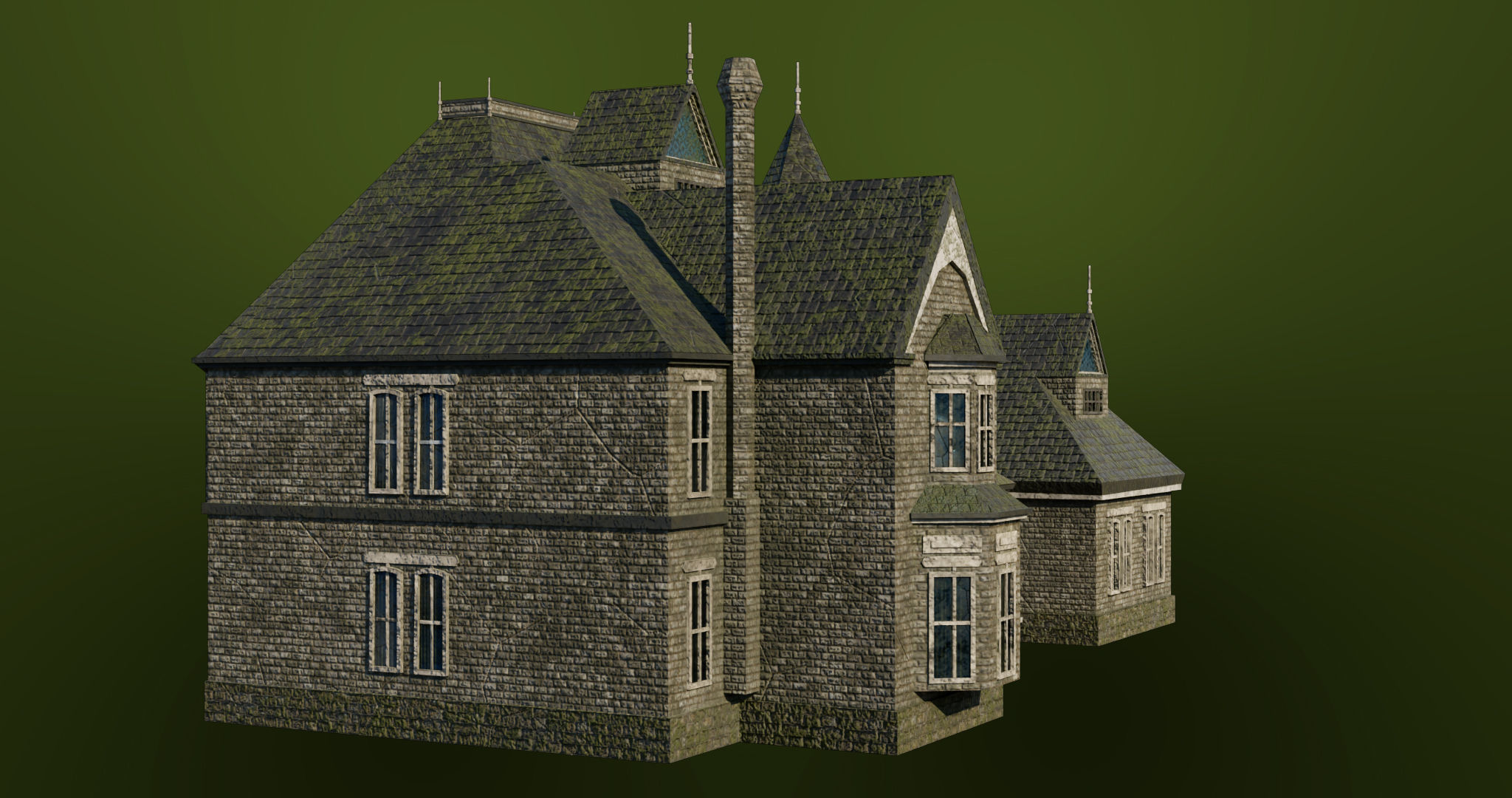 Old Abandoned House07 PBR Unity UE V-Ray Textures Included Low-poly 3D model_14