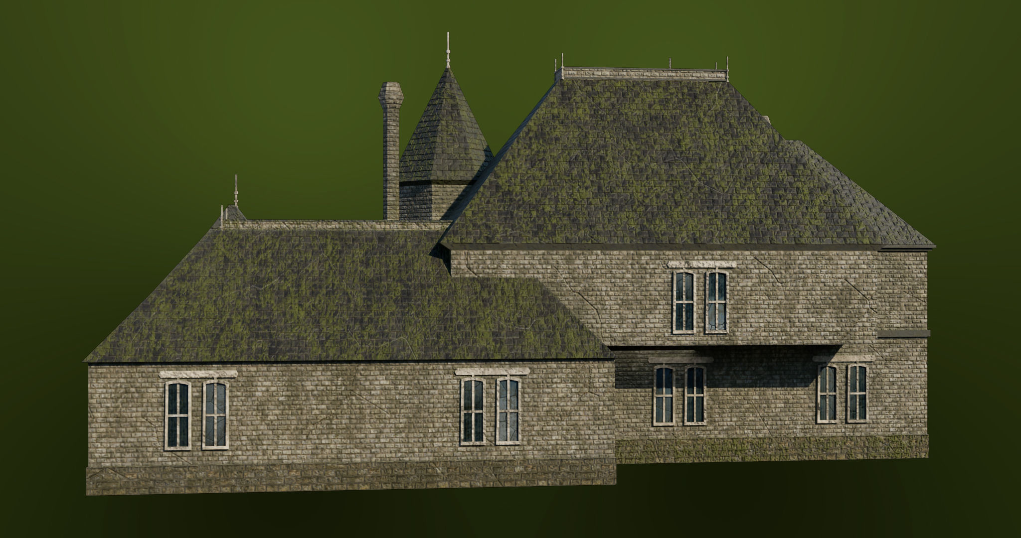 Old Abandoned House07 PBR Unity UE V-Ray Textures Included Low-poly 3D model_17