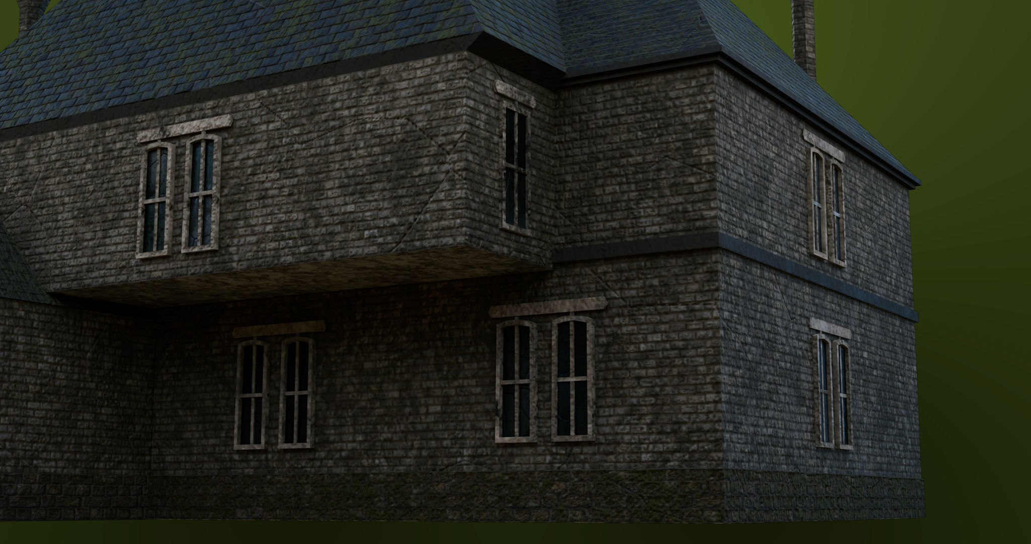 Old Abandoned House07 PBR Unity UE V-Ray Textures Included Low-poly 3D model_3