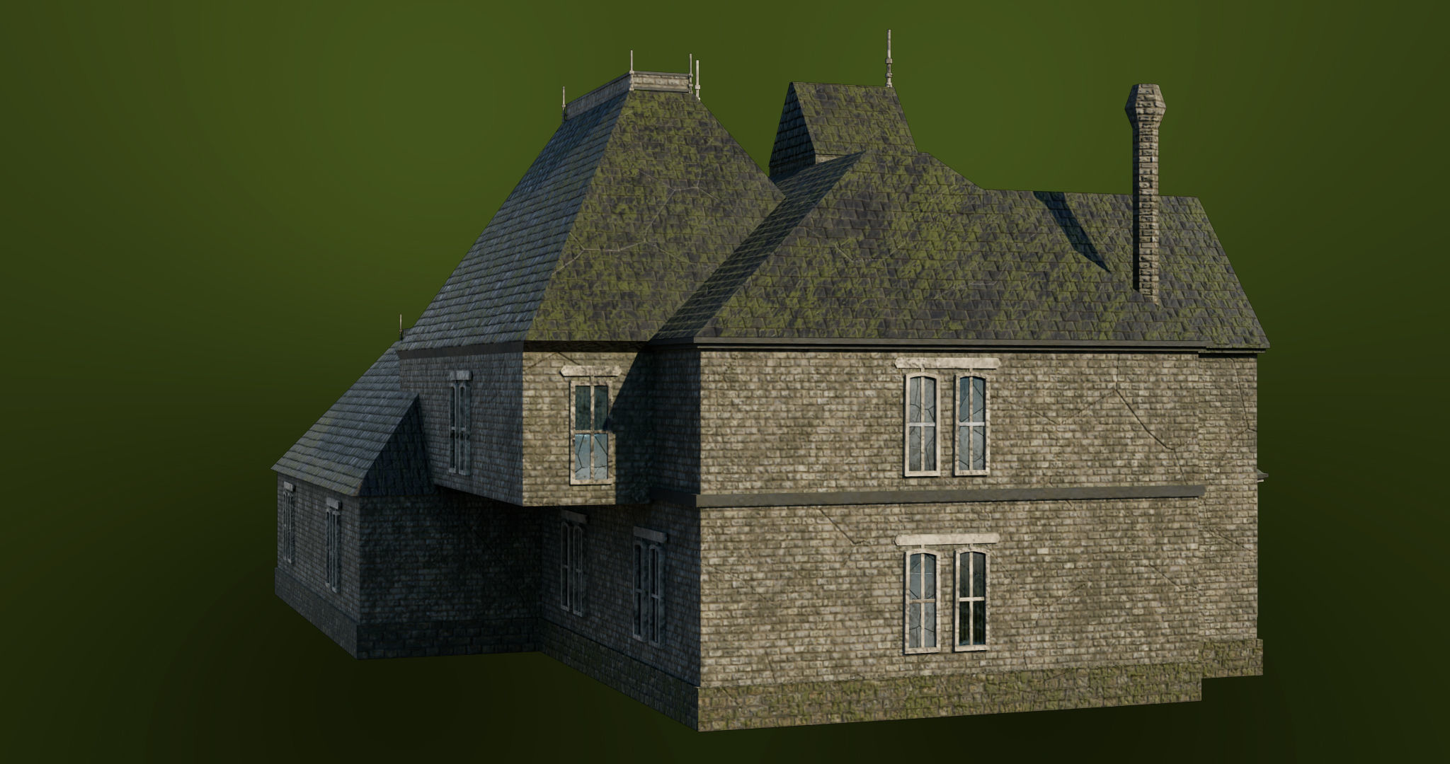 Old Abandoned House07 PBR Unity UE V-Ray Textures Included Low-poly 3D model_15