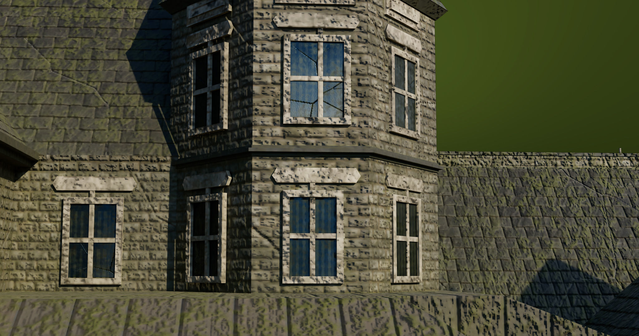 Old Abandoned House07 PBR Unity UE V-Ray Textures Included Low-poly 3D model_9